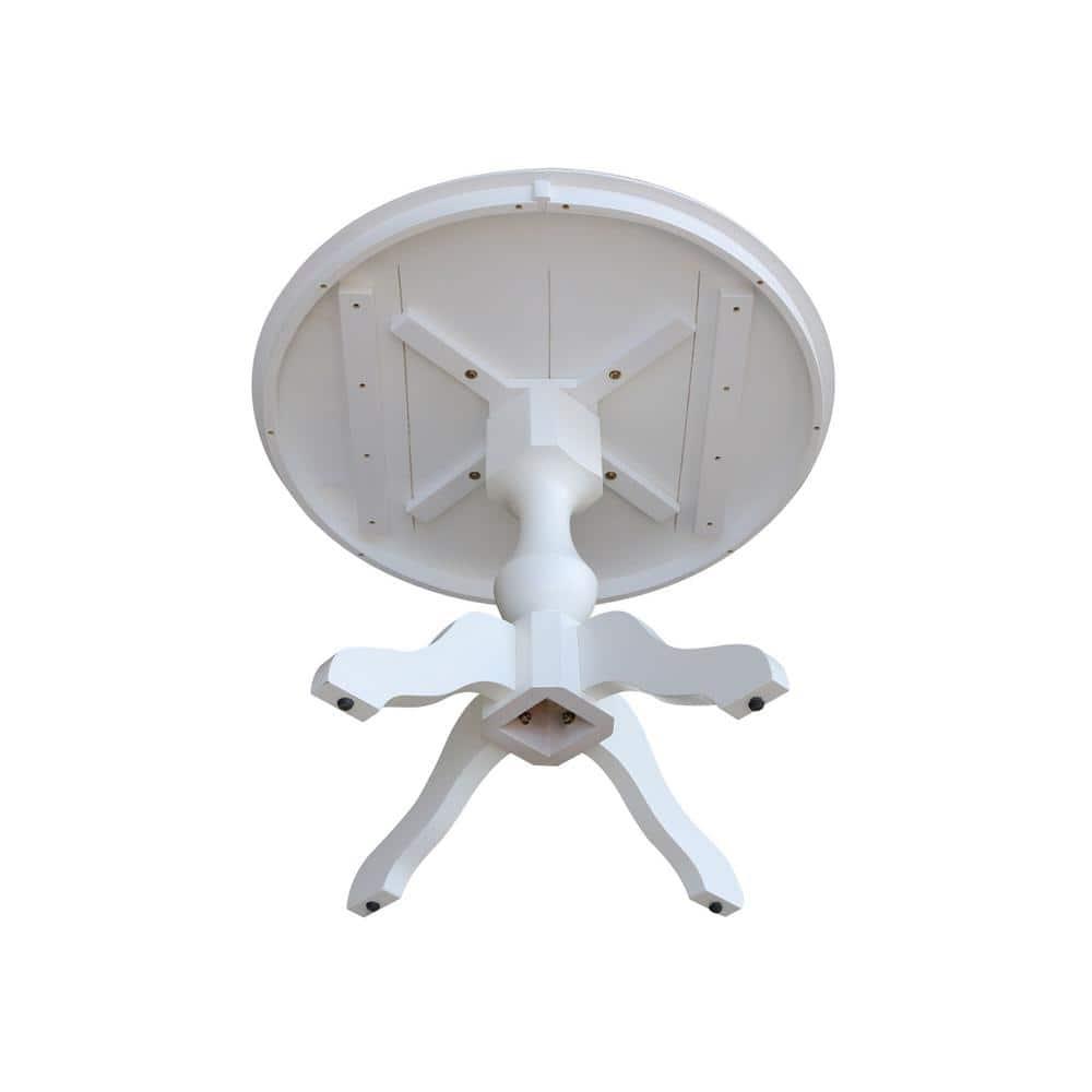 36" Round Top Pedestal Dining Table - White