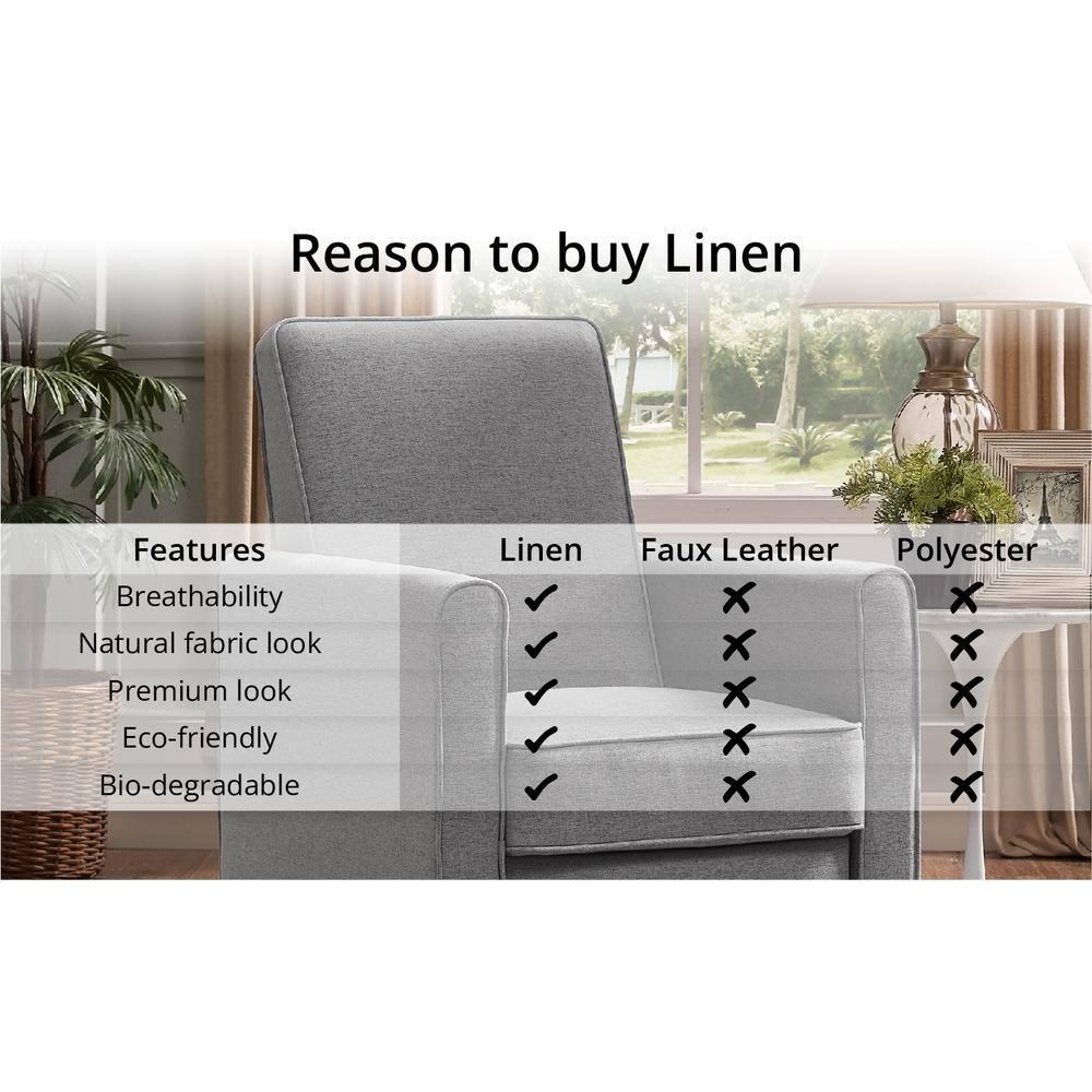 Landon Push Back Recliner Upholstered Club Chair by Naomi Home-Color:Mocha,Fabric:Linen