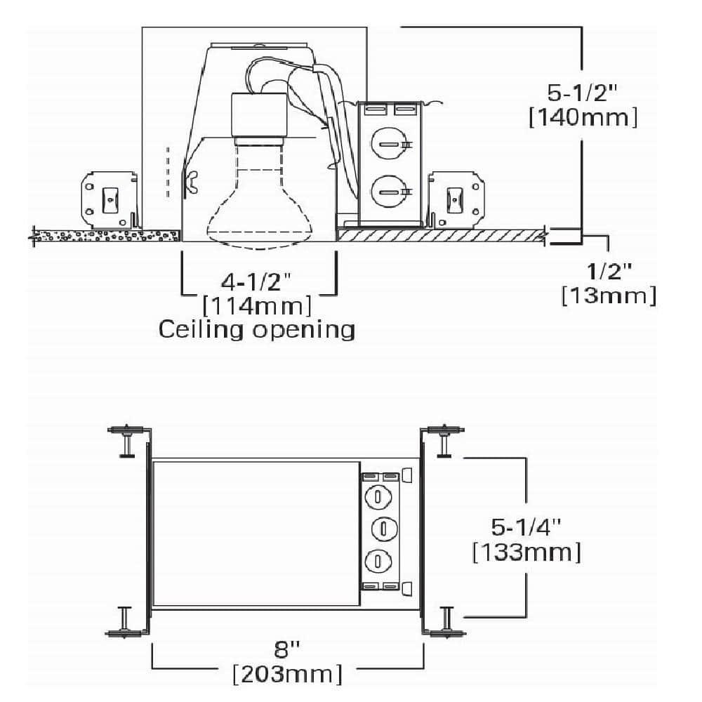 Halo E4ICATSB Recessed Housing, 4 in Dia Recessed Can, Aluminum