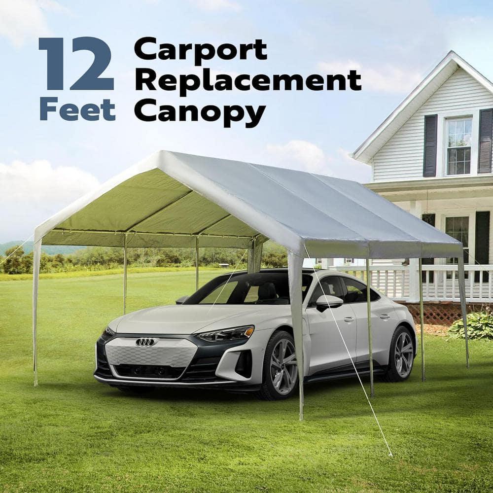VIVOHOME 20 Ft. W x 12 Ft. D Carport Replacement Canopy Cover
