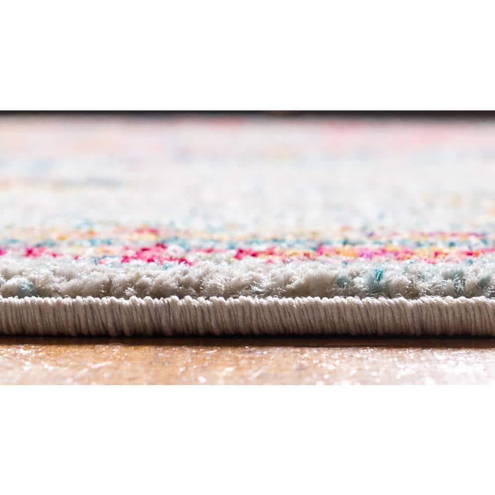 Unique Loom Penrose Collection Area Rug - Alexis (8' Square Ivory/Blue)