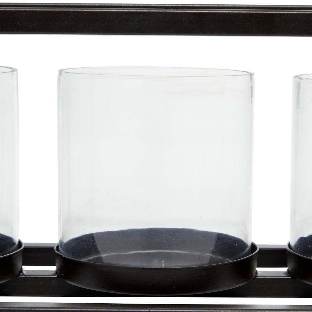 DecMode 4 Holder Black Metal Candelabra