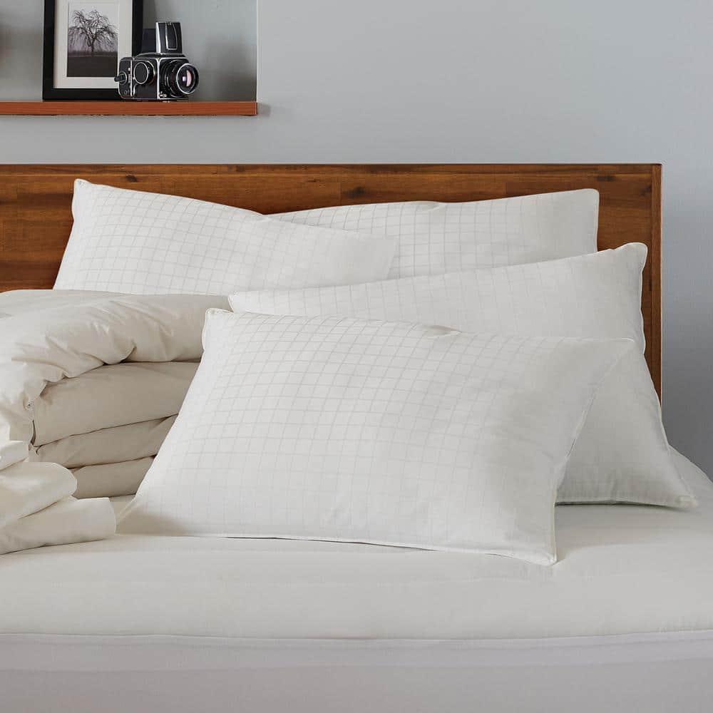 Ella Jayne 100% Cotton Dobby-Box Shell Firm Back/Side Sleeper Down Alternative Pillow, Set of 4 - King
