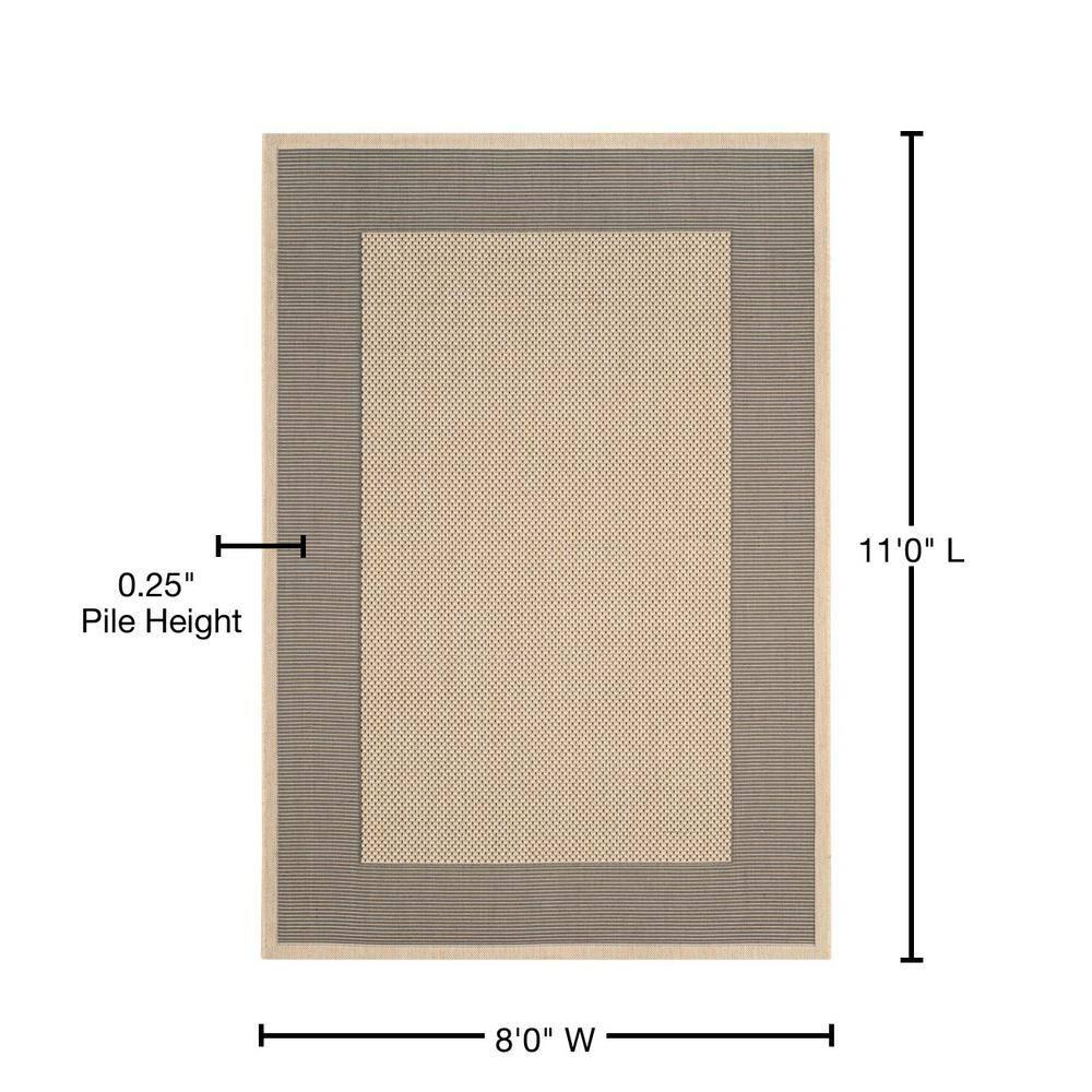 Courtyard CY7987 Power Loomed Indoor/Outdoor Area Rug - Grey/Cream - 8'x11' - Safavieh.