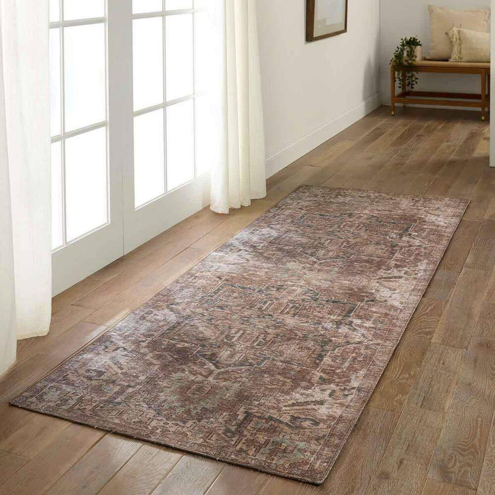 Kate Lester + Jaipur Living Machine Washable Minita Medallion Brown/ Tan Rug