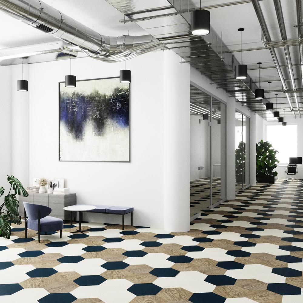 GlueCore Mosaic 28mil x 12" W x 10" L Glue Down Vinyl Tile Flooring