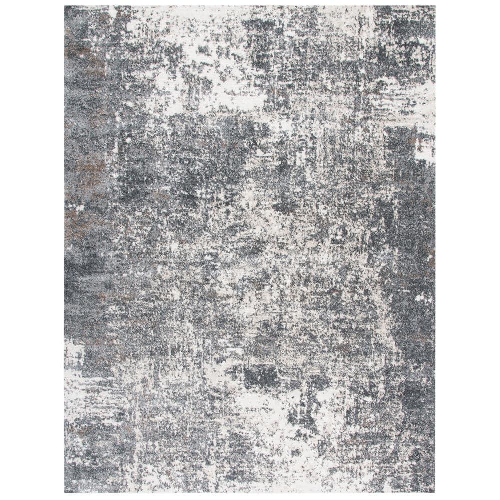 Aston ASN705 Power Loomed Indoor Area Rug - Grey/Ivory - 9'x12' - Safavieh