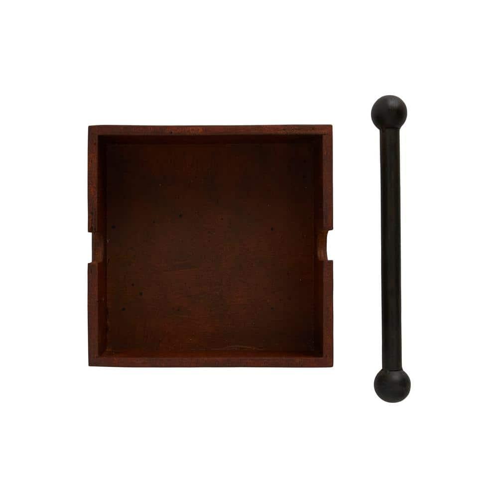 Storied Home Square Wood & Metal Dinner Napkin Holder: Freestanding, Spot Clean, Kitchen Accessory