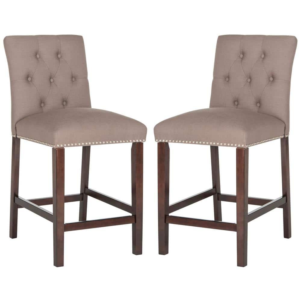 Norah Counter Stool (Set of 2) - FOX6209 - Dark Taupe - Safavieh Couture