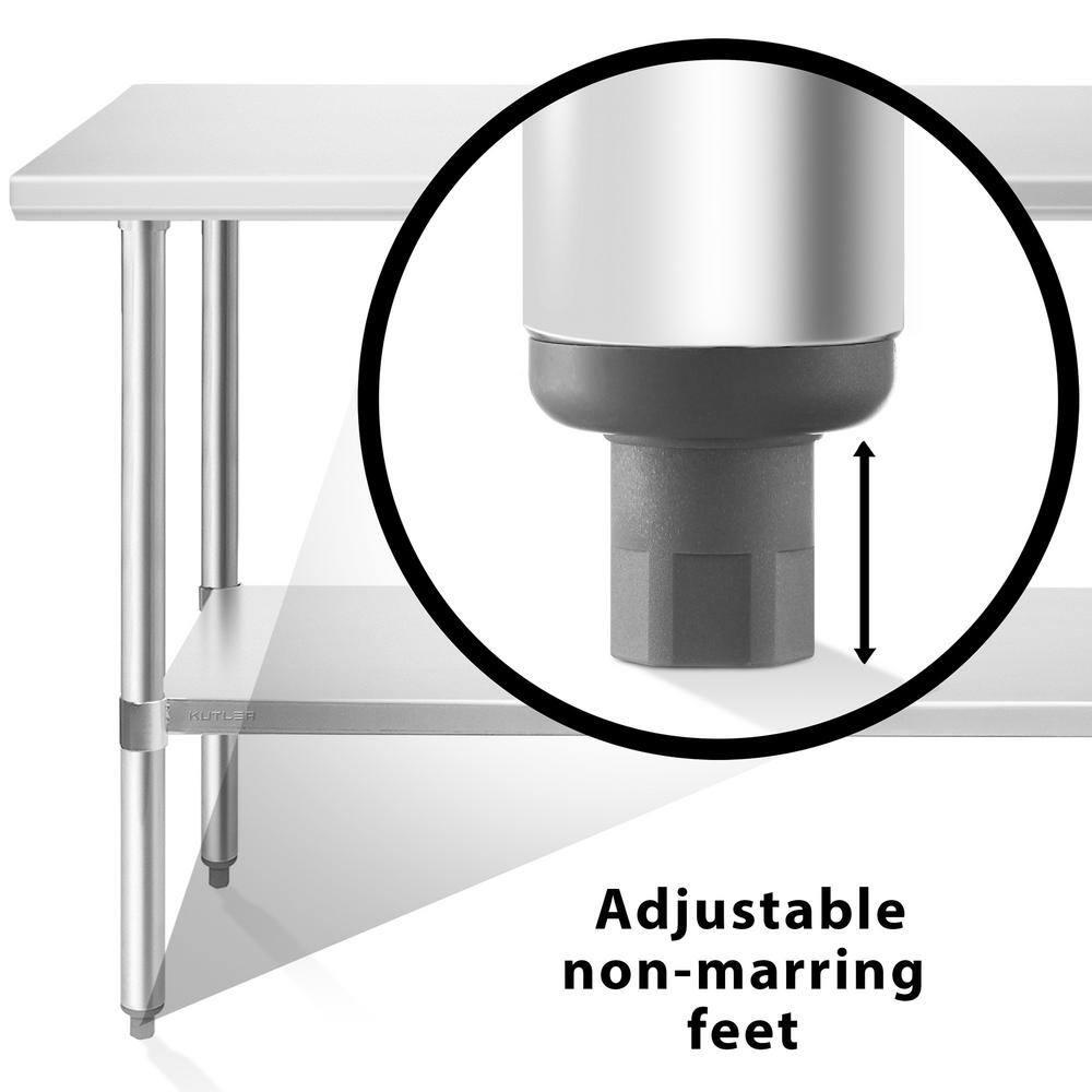 Flash Furniture Woodford NSF Certified Stainless Steel Prep and Work Table with Undershelf