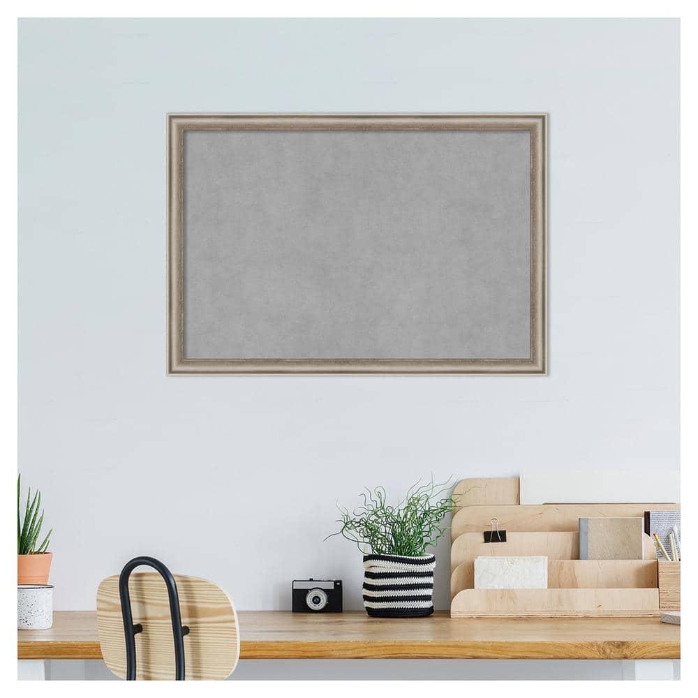 Amanti Art Salon Scoop Pewter Framed Magnetic Board 26 x 18 in.