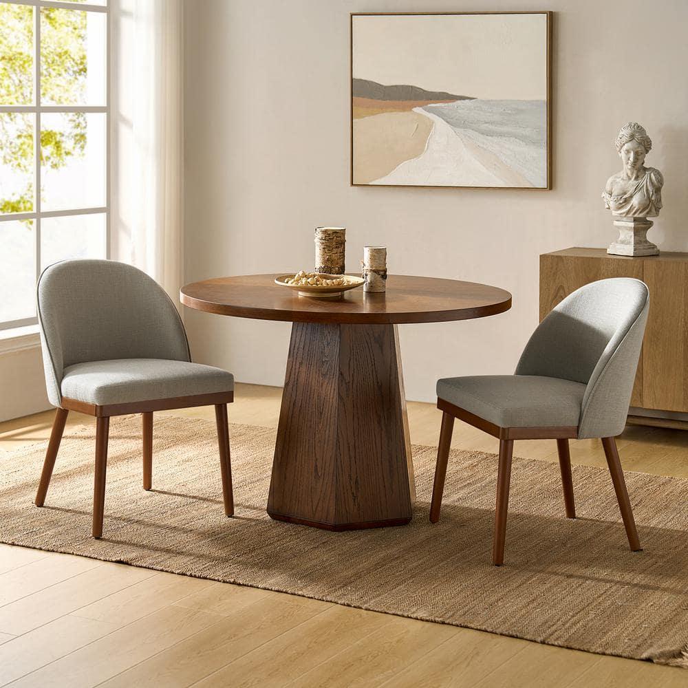 Dining Chairs Set of 2,Dining Chairs with Fabric Upholstered and Solid Wood Legs,Kitchen Side Chair,Thick Cushions Seat,Easy Assembly for Dining Room Living Room Bedroom (Beige)