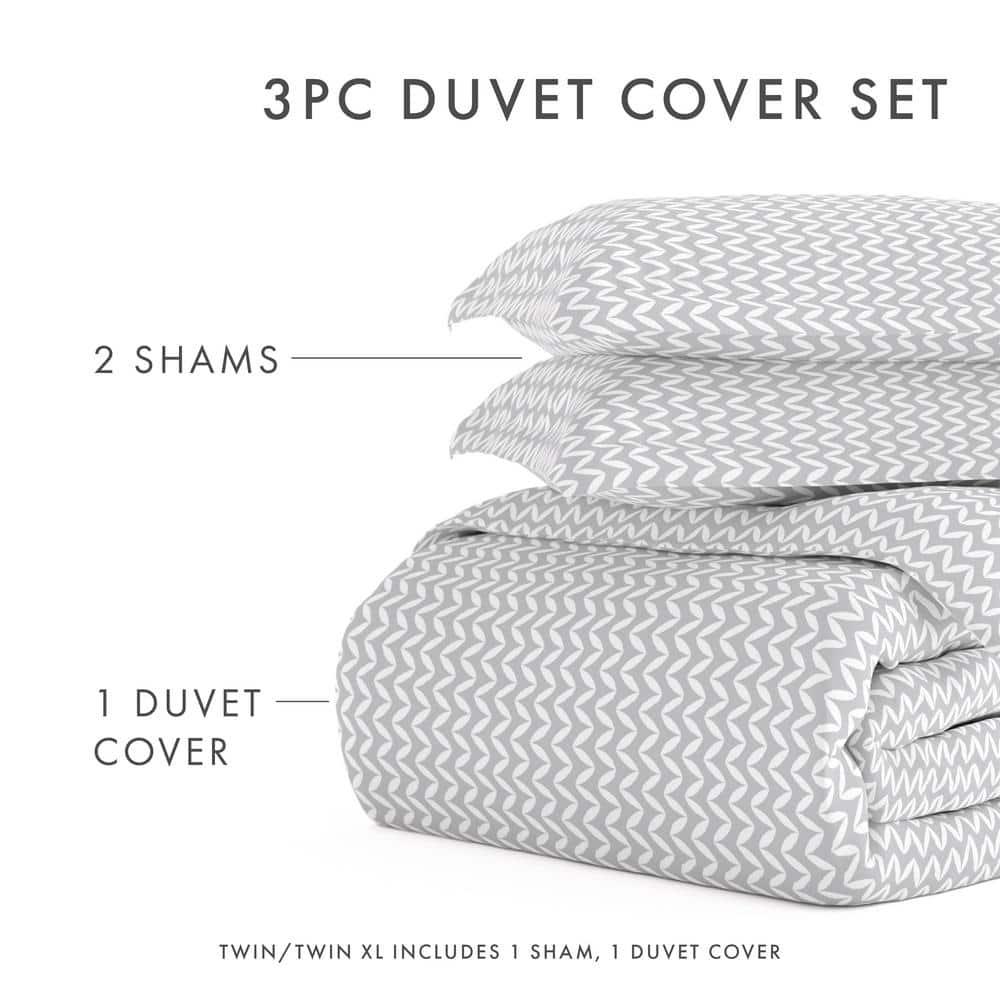 Simply Soft™ Puffed Chevron Pattern Duvet Cover Set