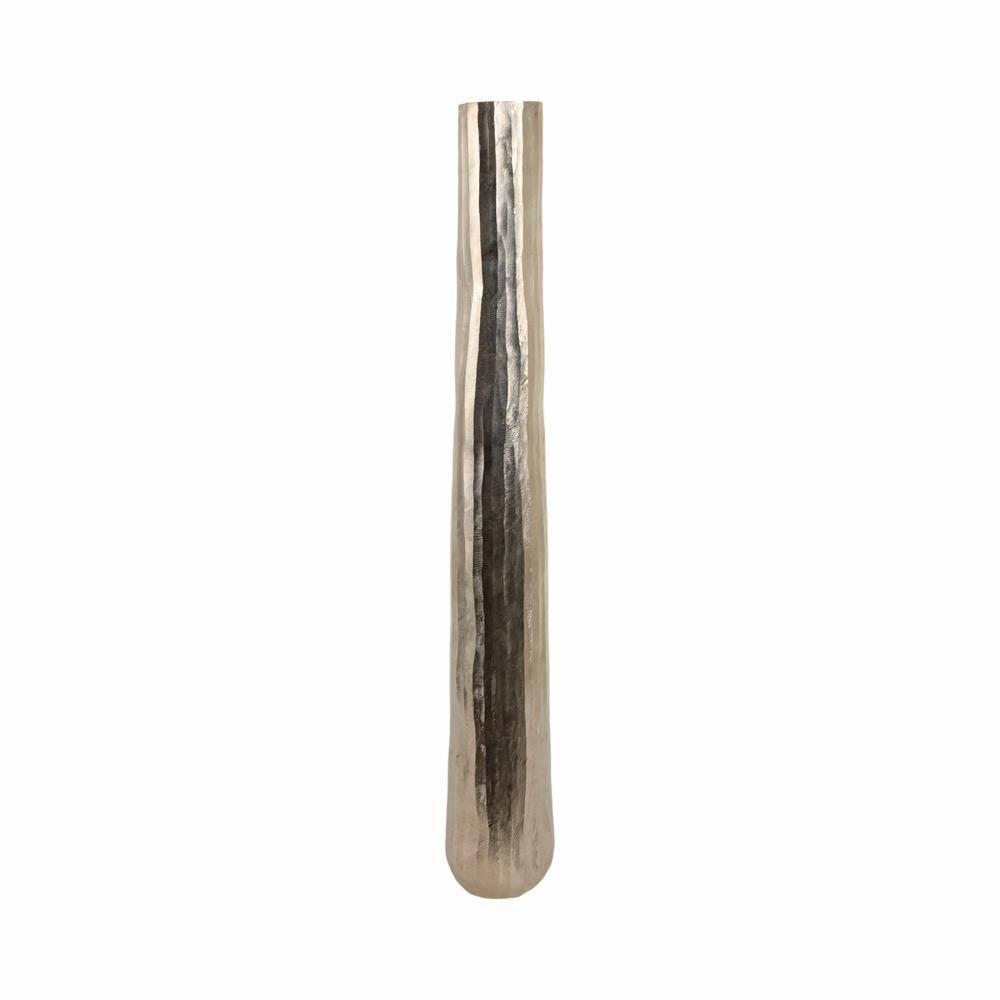 Sagebrook Home 58" Rounded Etched Metal Floor Vase, Silver | Perigold