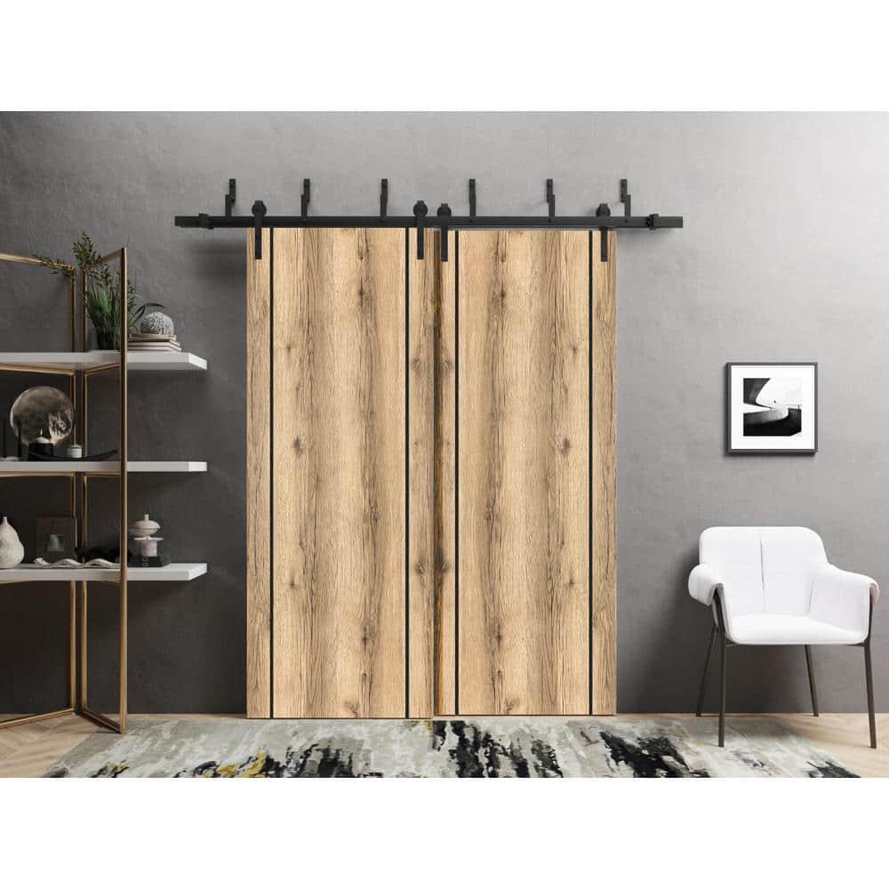 SARTODOORS Solid + Manufactured Wood Paneled Barn Door