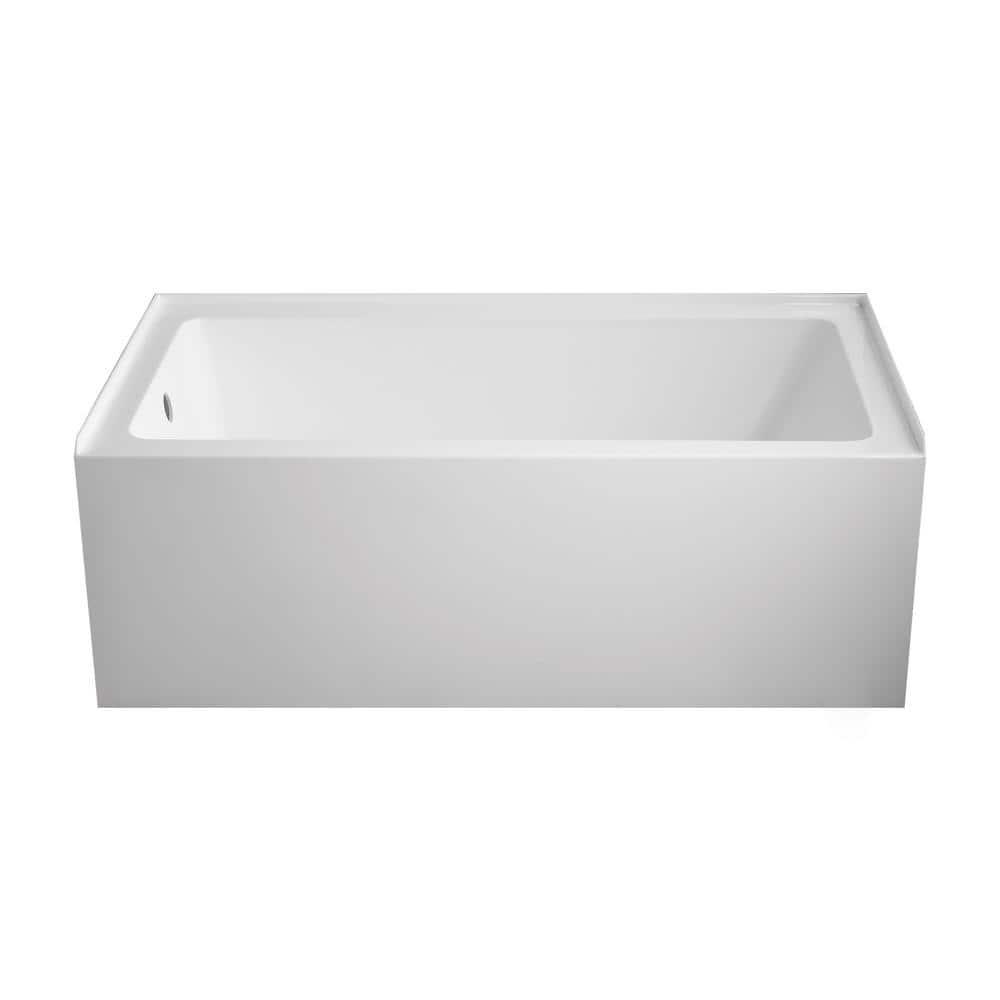 Alcove Soaking Skirt Bathtub with Overflow and Drain