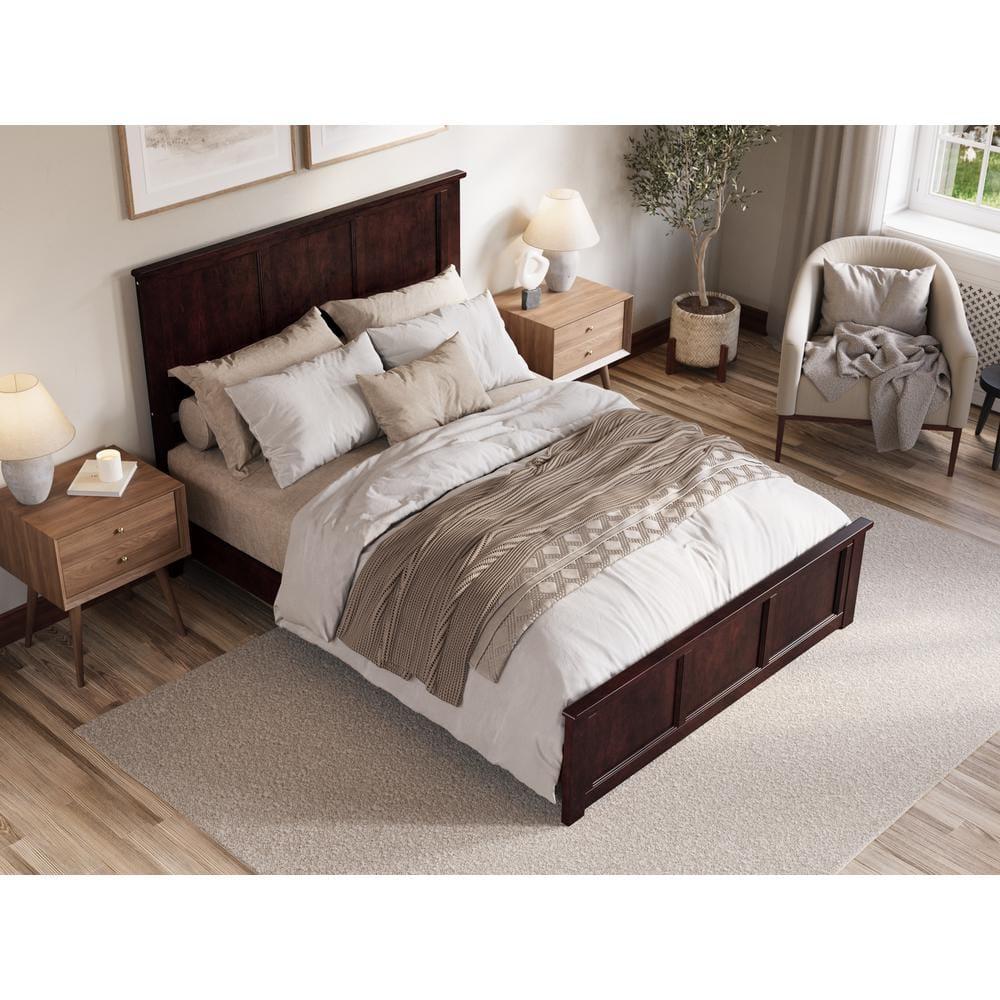 AFI Charlotte Queen Solid Wood Low Profile Platform Bed with Matching Footboard, Espresso