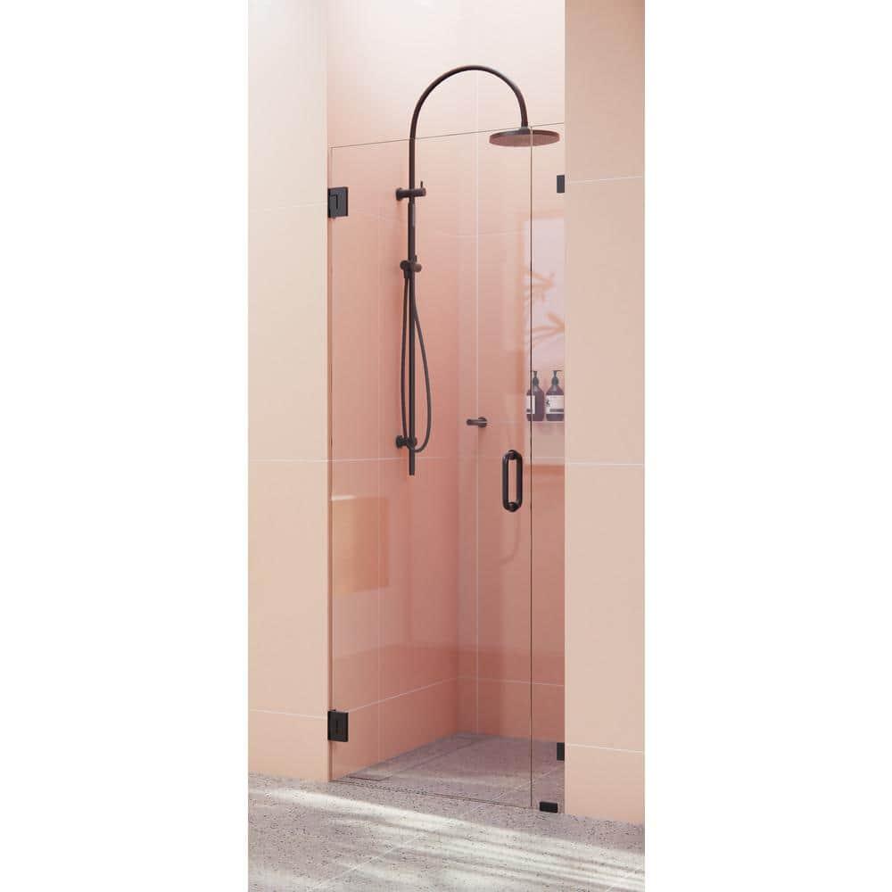 Illume 32 in. x 78 in. Fully Frameless Wall Hinge Shower Door