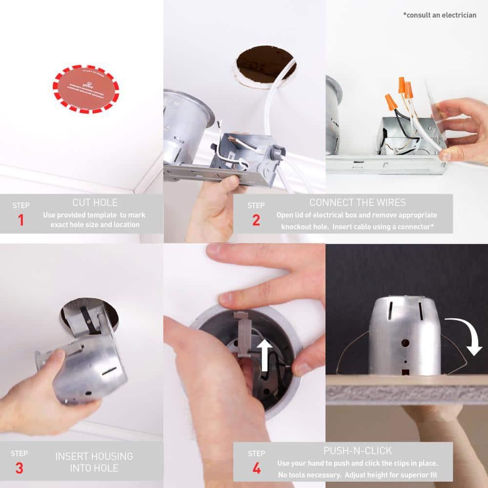 4'' Dimmable IC Rated Recessed Lighting Kit
