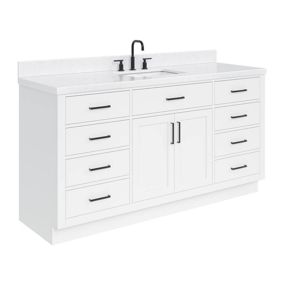 Tidworth 66.25'' Single Bathroom Vanity with Carrara Quartz Top