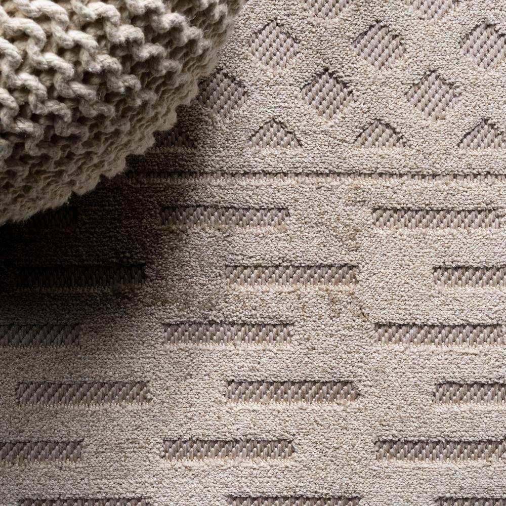3'x5' Xlendi High-Low Pile Moroccan Geometric Indoor/Outdoor Area Rug, Beige - JONATHAN Y
