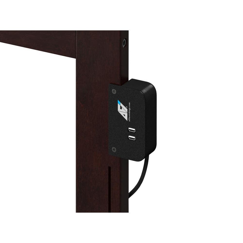 AFI Charlotte Queen Solid Wood Low Profile Platform Bed with Matching Footboard, Espresso