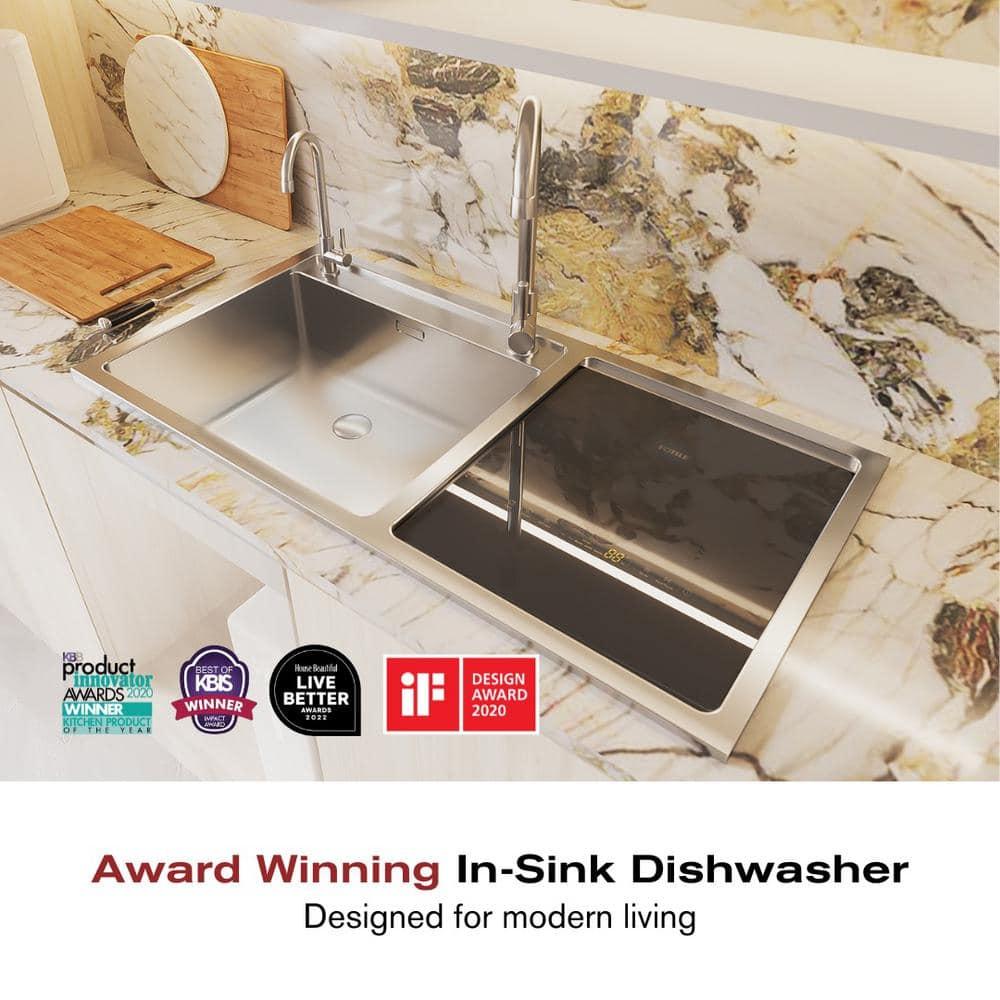 FOTILE FOTILE Right Orientation 2-In-1 In Sink Dishwasher 18-in Top Control Built-In Dishwasher, 57.8-dBA Standard Sound Level SD2F-P3