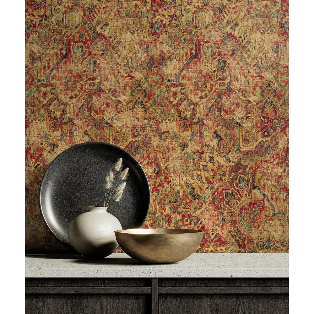 Surface Style - Peel and Stick Wallpaper, Abstract Wallpaper for Bedroom, Powder Room, Kitchen, Vinyl, 30.75 Sq Ft Coverage (Cumbrae Collection, Ruby)