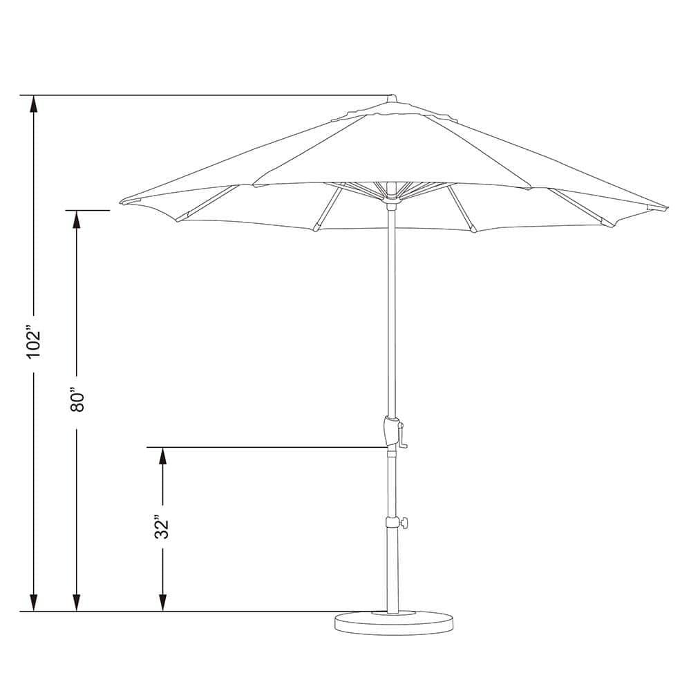 CASA SERIES 9FT CRANK LIFT AUTOTILT ALUM MARKET UMBRELLA IN WOVEN GRANITE OLEFIN