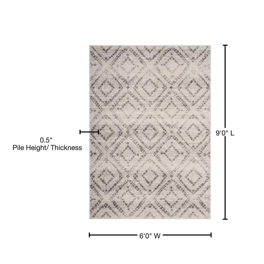Adirondack ADR131 Machine Made Indoor Area Rug - Light Grey/Grey - 6'x9' - Safavieh