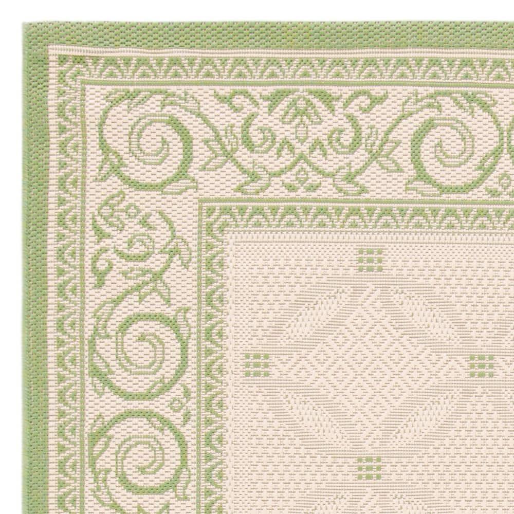 Courtyard CY1502 Power Loomed Indoor and Outdoor Area Rug - Natural/Olive - 5'3"x7'7" - Safavieh