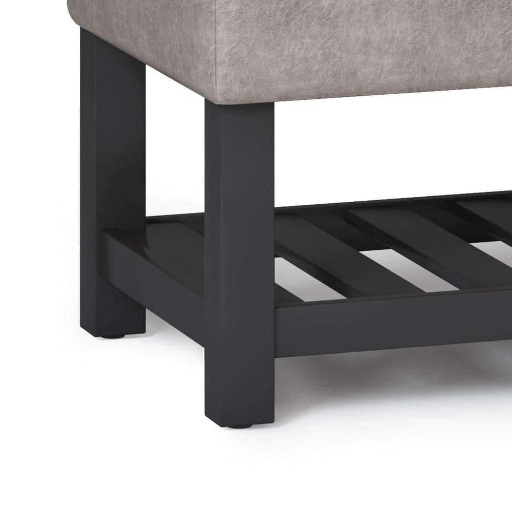Simpli Home Cosmopolitan 44"W Transitional Tufted Storage Ottoman Bench with Lift Top