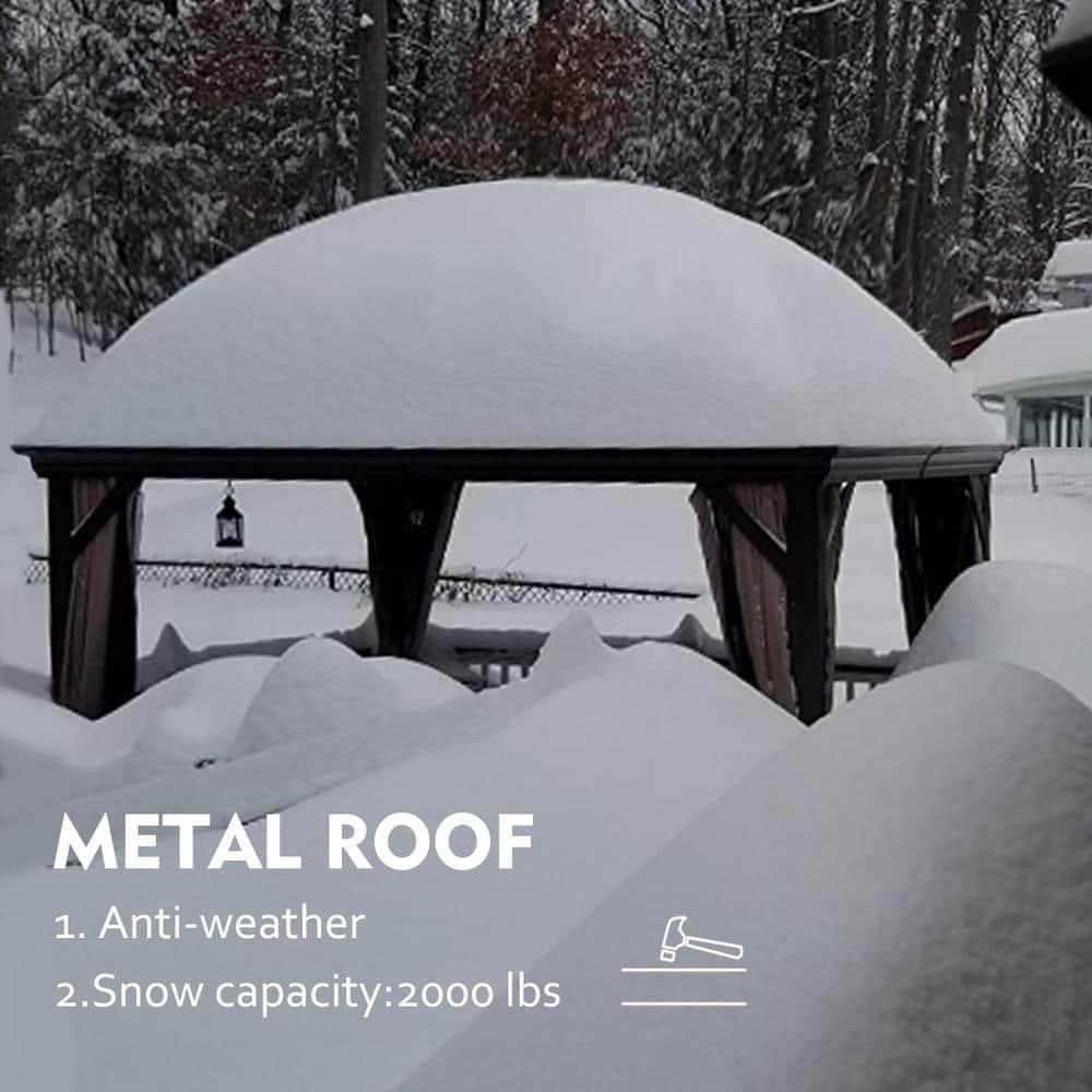 Kozyard Kozyard Caesar Gray Double Roof Hardtop Gazebo with Privacy Curtain and Mosquito Netting