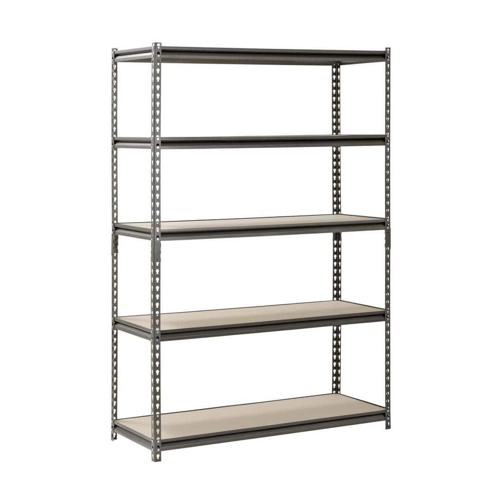 Muscle Rack 5- Shelf Metal Garage Storage Shelving Unit In Sliver Vein (48"W x 24"D x 72"H