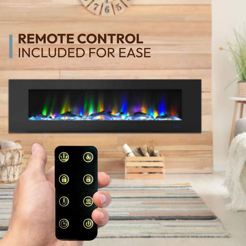 Cambridge Cambridge Wall Mount Electric Fireplace Heater with Remote Control for Indoor Use in Living Room, Bedroom, Home Office