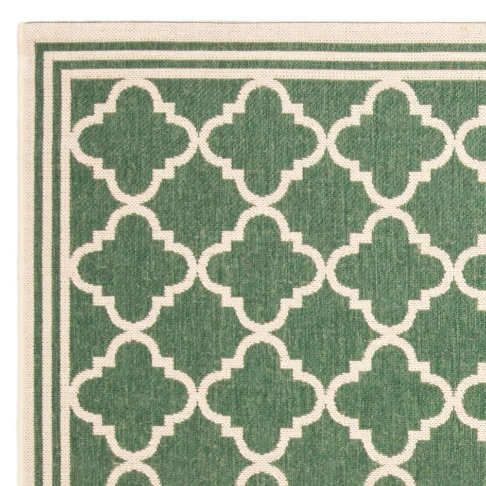SAFAVIEH Beach House Nima Trellis Indoor/Outdoor Area Rug Green/Cream, 6'7" x 6'7" Square