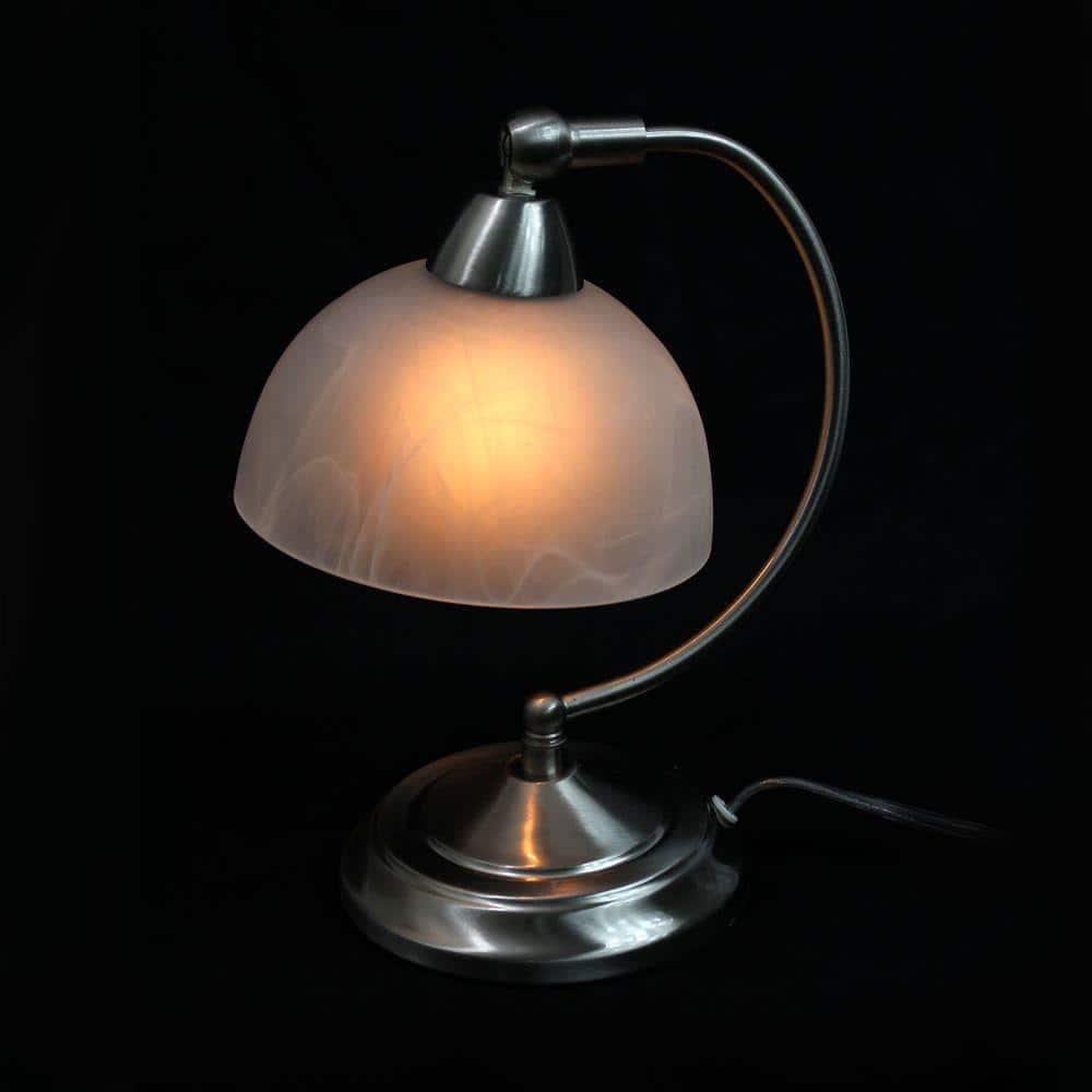 Elegant Designs Mini Modern Bankers Desk Lamp with Touch Dimmer Control Base Brushed Nickel