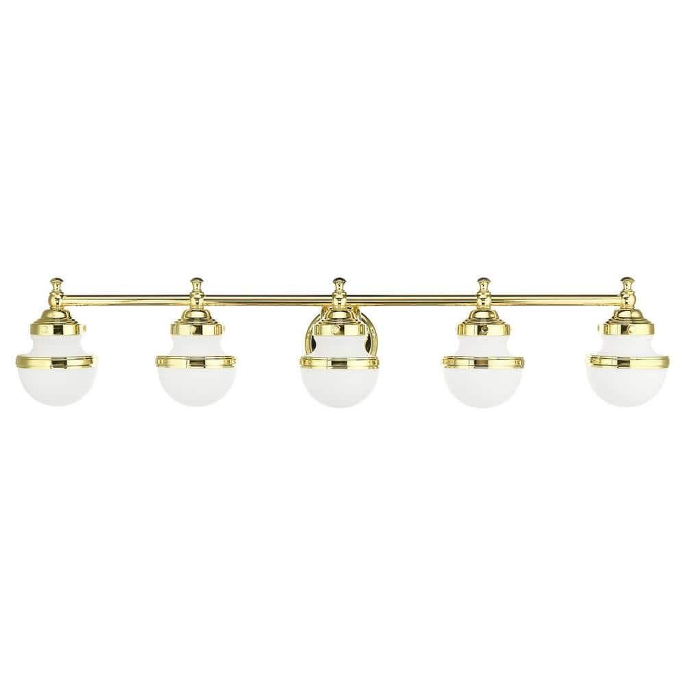 Livex Lighting Oldwick 5 - Light Vanity in  Polished Brass