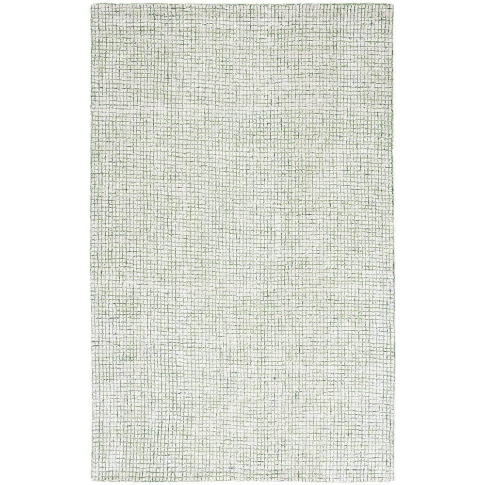 Abstract ABT470 Handmade Indoor Area Rug - Ivory/Green - 4'x6' - Safavieh