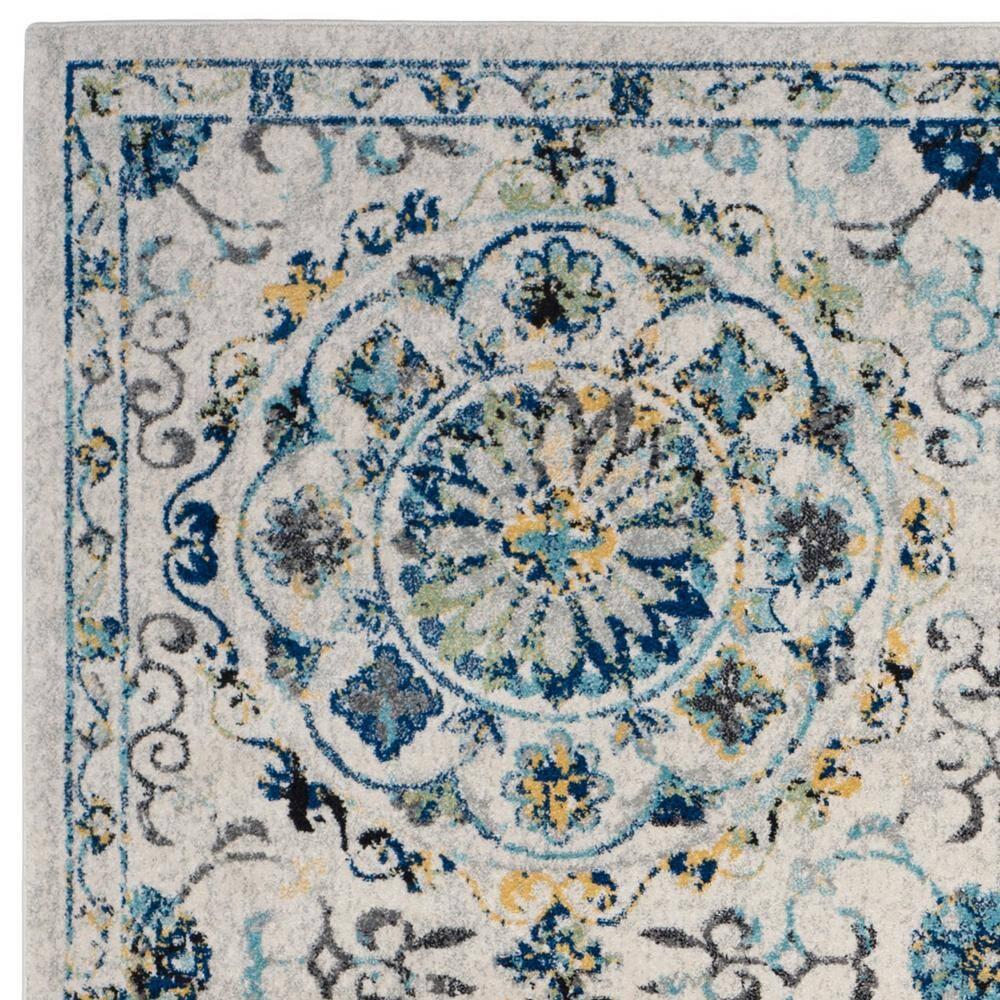 Evoke EVK252 Power Loomed Area Rug - Ivory/Blue - 6'7"x9' - Safavieh.