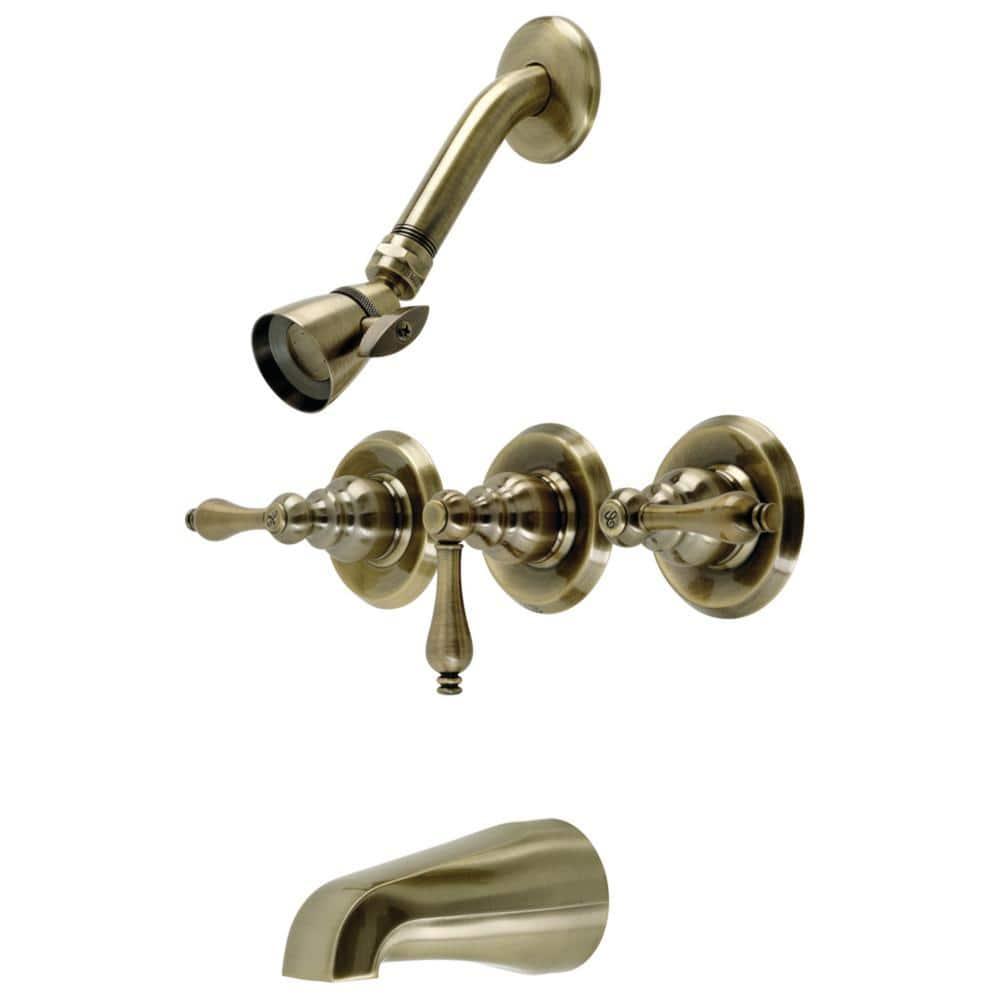 Kingston Brass Kingston Brass Victorian Triple-Handle Tub and Shower Faucet KB235AX