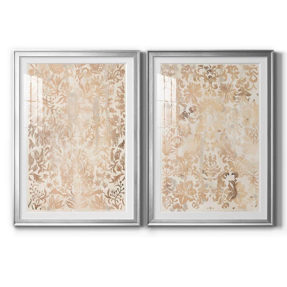 Wexford Home Walnut Damask I Premium Framed Print, 22.5" x 30.5" - Ready to Hang, Silver (Set of 2)