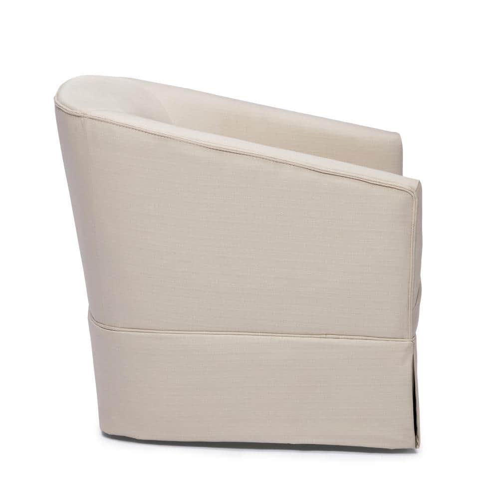 Comfort Pointe Elm Skirted Swivel Accent Chair Linen: Polyester Upholstery, No Assembly, Foam Fill