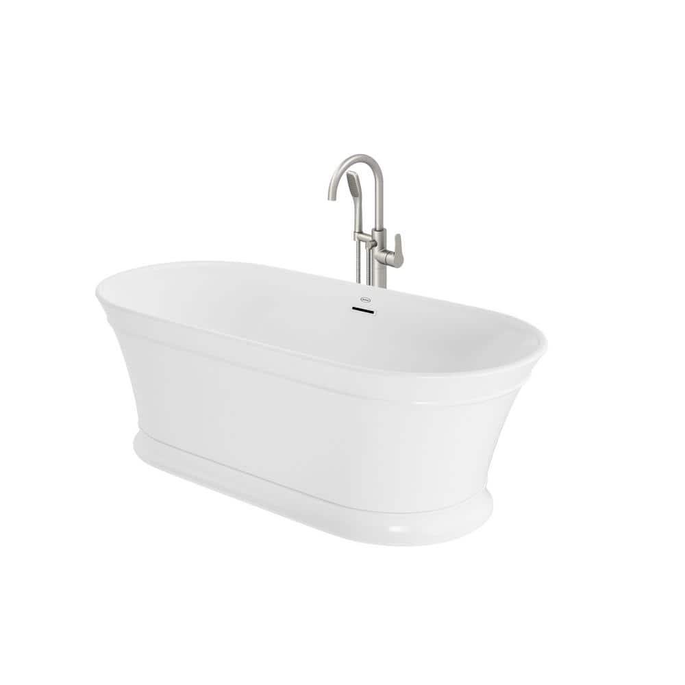 Lyndsay 67" x 32" Freestanding Soaking Acrylic Bathtub with Faucet