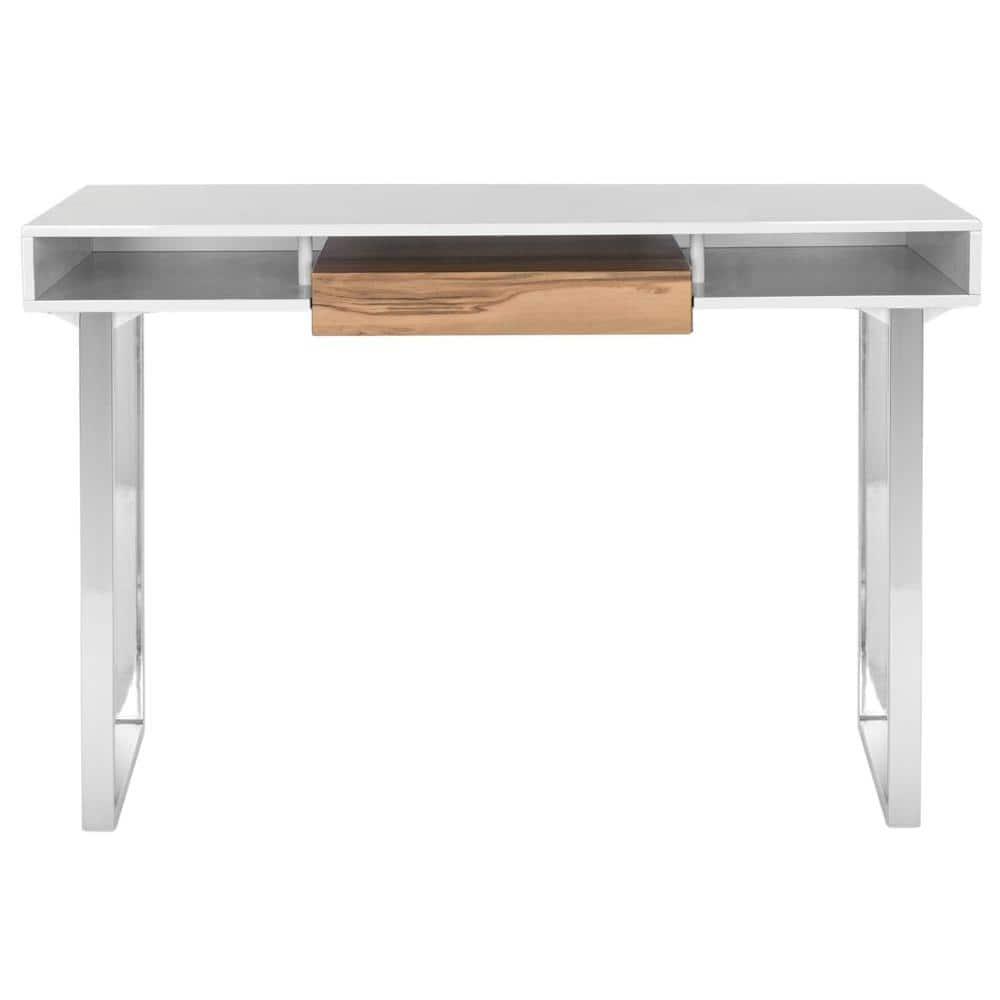 Metropolitan Computer Desk - FOX2203 - White/Chrome - Safavieh Couture
