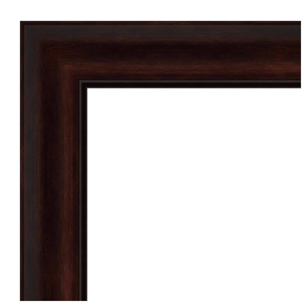 Amanti Art Beveled Bathroom Wall Mirror - Coffee Bean Brown Frame - Coffee Bean Brown Outer Size: 41 x 29 in