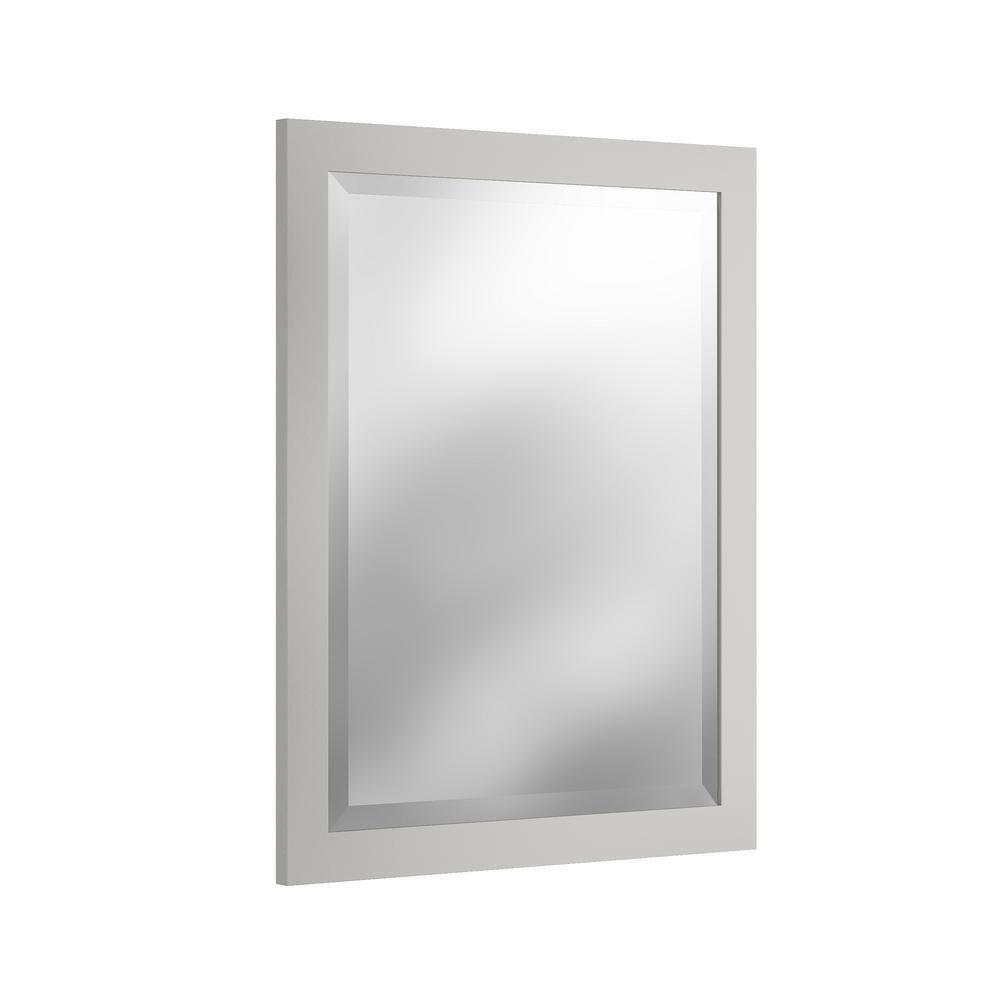 Alaterre Furniture 24" Beveled Bath Vanity Mirror, Gray