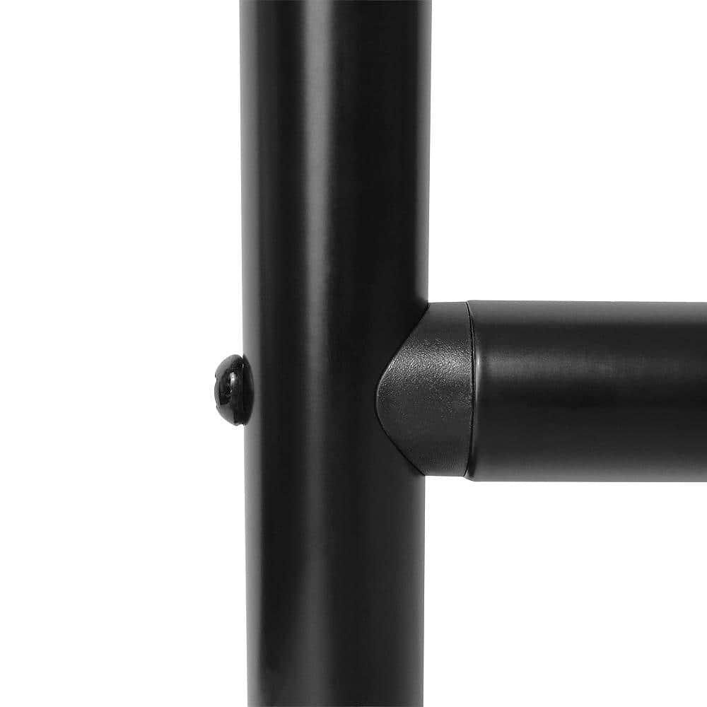 Rustproof 60 in. Large Size by 25 in. Aluminum D-Shape Shower Rod in Black