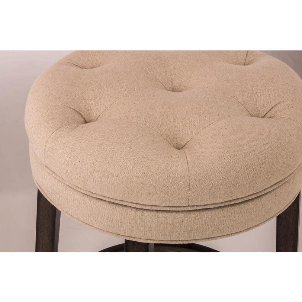 Krauss Backless Counter Height Barstool: Linen Upholstery, Charcoal Wood Frame - Hillsdale Furniture