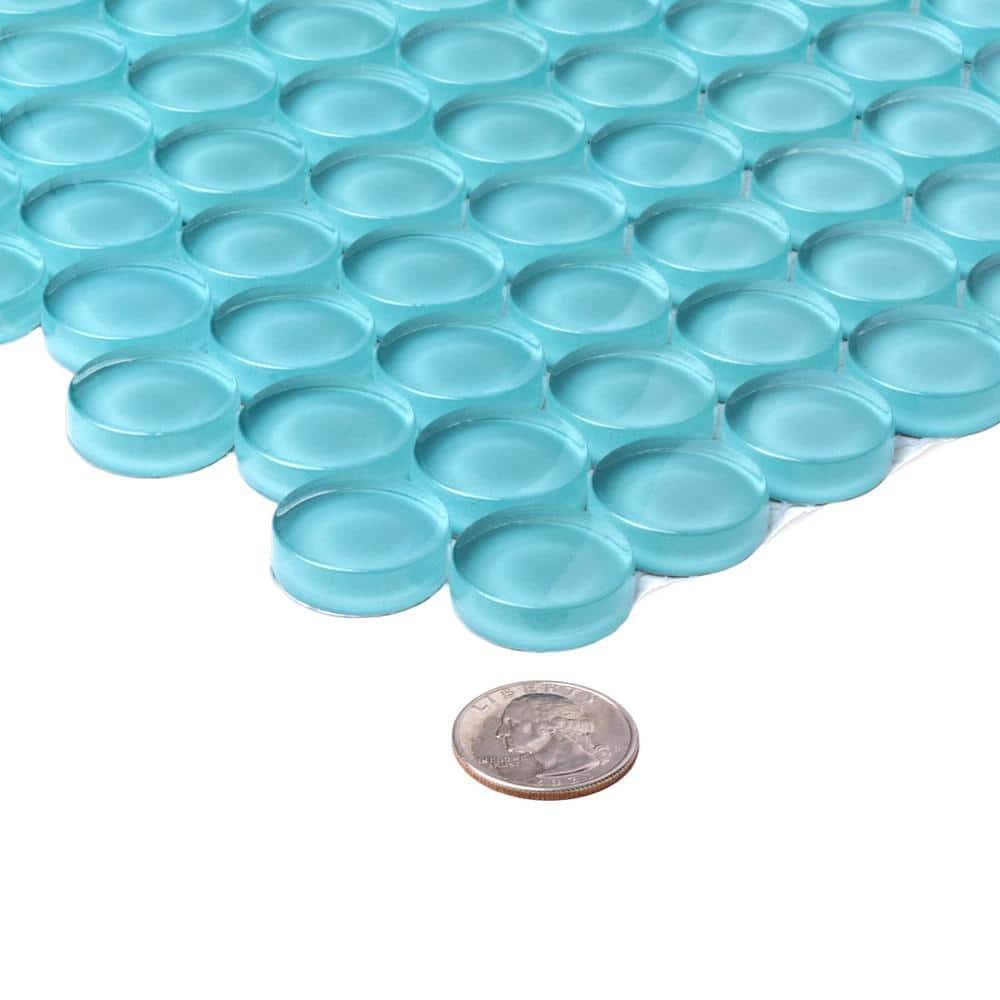 Apollo Tile Penny 1 " X 1 " Straight Edge Glass Mosaic Sheet Wall & Floor Tile